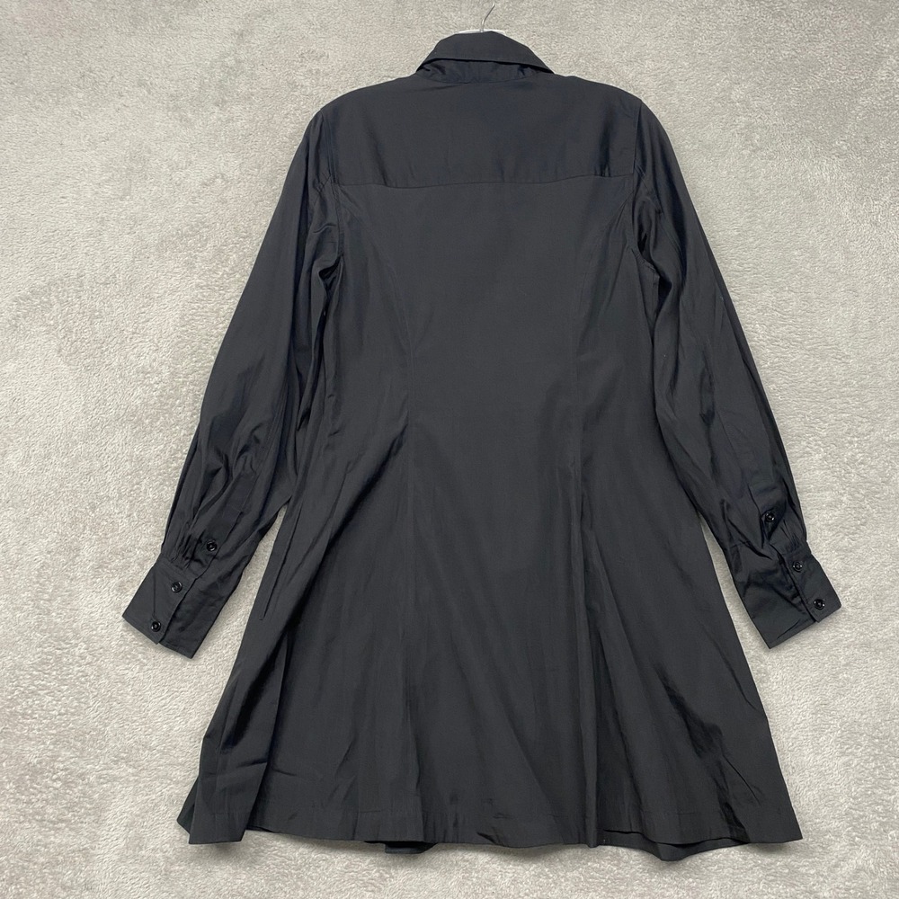 Madewell Dress 2 Black Seamed Long Sleeve Mini Poplin Shirtdress Pockets NV025 - Picture 13 of 14